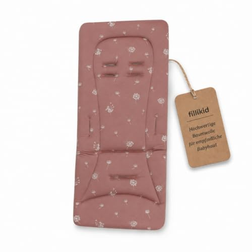 Fillikid Wendeauflage | Sitzauflage Baumwolle Jersey für Buggy und Kinderwagen mit Gurtschlitze | Einlage zum Abnehmen Zubehör Sommer & Übergangszeit | komfortable Sitzunterlage Babywagen
