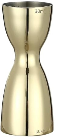 Doseur Cocktail Jigger à Cocktail en acier inoxydable, 30ml, 45ml, barre de mesure(Gold Plated)