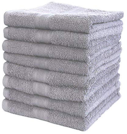 NatureMark 8 Handtücher Set - 100% Baumwolle - Saugfähige und langlebige Handtücher, Größe 50×100 cm, Silbergrau