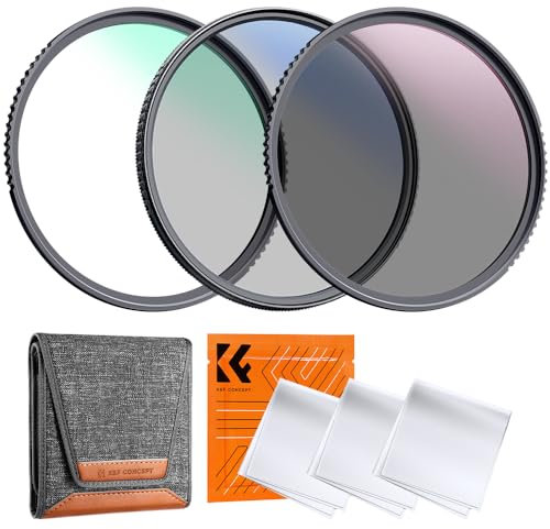 K&F CONCEPT 77mm Filterset MC UV Filter+ Polfilter (CPL)+ Graufilter mit Fester Dichte(ND4)（Nano-Klear Serie）
