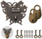 Sweieoni Antiguo Retro Pestillo 4 Piezas Candado Mini Candado Antiguo Vintage Cerrojo Decorativo Lock Forma de Mariposa Candado Cerradura de Llave para Caja de Herramientas Accesorios con Tornillos