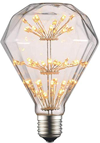 Bulbright Starry D95 3W LED Ampoule de Filament Forme classique sphérique,220V E27 Culot, Blanc Chaud 2200K, Angle de Faisceau 360°, Equivalent à 30 Watt,Surface imprimée aspect starry (D95)