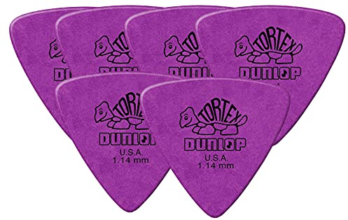 PUAS PARA BAJO ELECTRICO DUNLOP TORTEX TRIANGLE 431R1.14 MORADAS 6 UNIDADES - ROCKMUSIC ESPAÑA