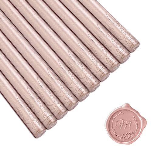 Tissting Siegelwachs Sticks, Hochwertige Heißsiegel-Stäbe für Briefe und Umschläge mit Klebepistole ohne Flamme, 10 Stück 7mm, Retro Wachs für Hochzeitseinladungen Grußkarten Scrapbooks DIY-Projekte