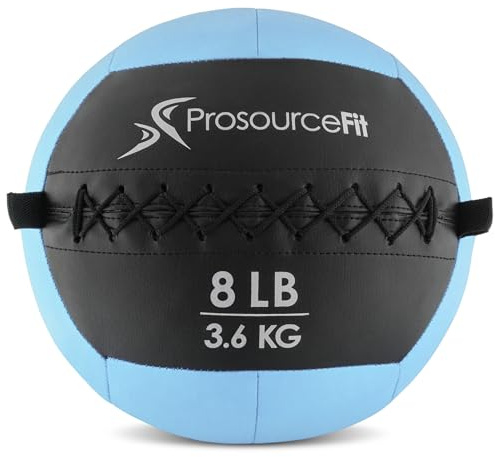 ProsourceFit Soft Medicine Balls, Wall Balls and Full Body Dynamic Exercises, Aqua 8 LB.
