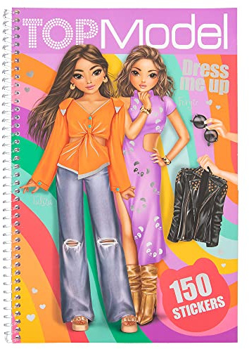 Depesche 12135 TOPModel Dress Me Up - Stickerbuch mit 24 Seiten zum Gestalten schicker Outfits, Malheft mit 7 Stickerbogen