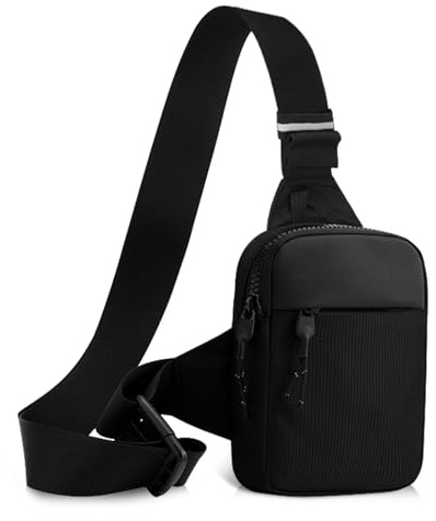 Qianyou Sling Chest Crossbody Bag, Umhängetasche mit Durchlässigem Mesh, Brusttasche für Herren und Damen, Wasserdicht Schultertasche für Läufer, Workout, Wandern, Radfahren und Reisen