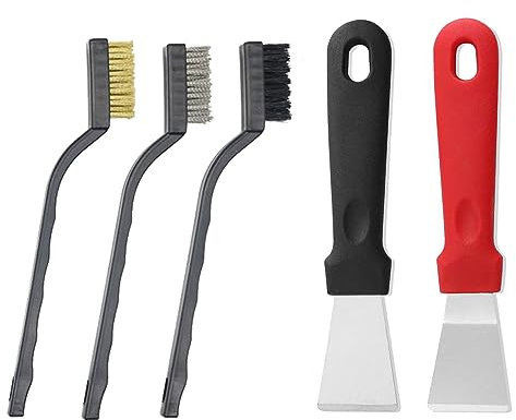 3 Pcs Wire Brush Set with 2 Cleaning Scraper Stainless Steel Multifunctional Wire Scraper Brush for Cleaning Rust and Heavy Dirt