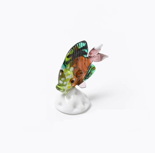 DECRZPB Glasfigur bunter Fisch handgefertigt Briefbeschwerer aus geblasenem Kristallglas Glasurkunst für Tischdekoration Heimdekoration