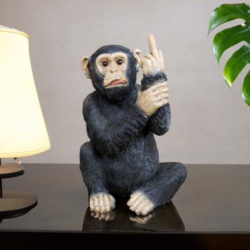 THE ENCHANTED GARDEN Large Rude Monkey Black Home Decor Ornaments