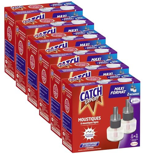 CATCH EXPERT Pack de 6 x 2 Recharges électriques 45 nuits