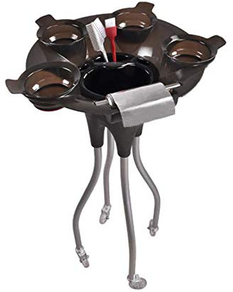 Carrello cosmetico da parrucchiere, 36 x 40 x 99 cm, con 4 ciotole per pasta colorata, ruote silenziose, vassoio per pasta colorata rimovibile, trolley per parrucchieri