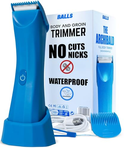 BALLS Tondeuse V3 The Archibald - Tondeuse Corps Homme Intime et Intime Homme - Anti-Coupures et Anti-Entailles, 100% Étanche, Sans Fil - Humide/Sec