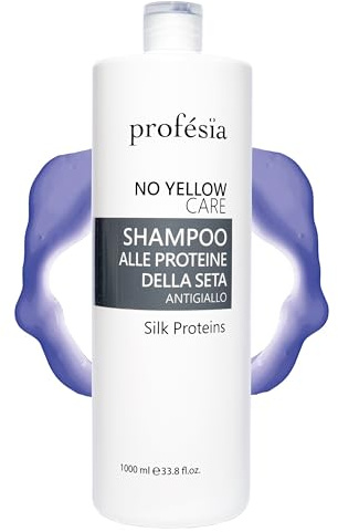 PROFESIA Professionelles Anti Gelbstich Shampoo mit Seidenproteinen 1000 ml - für Haarfarbe Blond und Blondierung Haare - No Yellow Shampoo für Glossing Haare und Geschmeidiges - Haarpflege