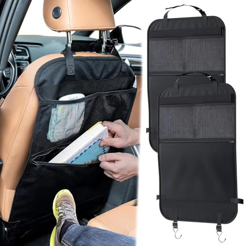 ZHAODG 2 Stück Rückenlehnenschutz Auto, für VW Passat B7 2011-2014 Rückenlehnenschutz Auto Kick Matte, Autositz Organizer, Rückenlehnen Schutzmatte