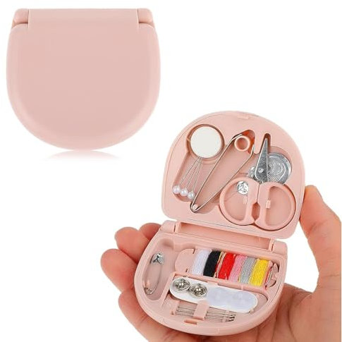 CALLYSONIC Nähset,Nähset Grundausstattung,Nähzubehör,reise essentials,mini gadgets,Komplettes Nähset für Anfänger, Reisende und Freunde und Verwandte, zum Nähen von Kleidung, nähen,mini koffer(Rosa)