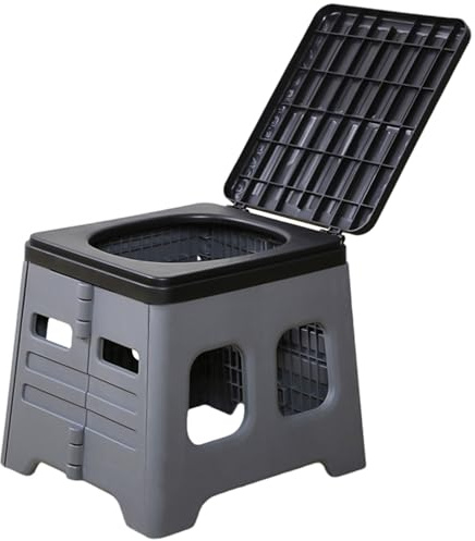 PIDUDU Toilette portatile da campeggio per adulti, pieghevole, da viaggio, da campeggio, con coperchio, per emergenze esterne, impermeabile, per escursioni, auto, viaggi