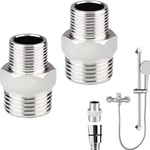 2 conectores de manguera de ducha macho a hembra