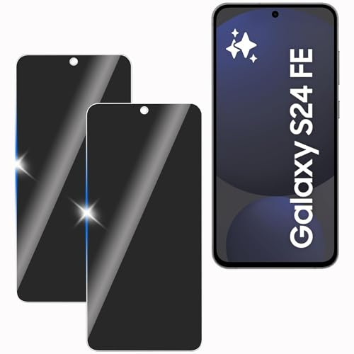 KULAIKE 2 Stück Sichtschutz für Samsung Galaxy S24 FE, Anti-Spähen Privatsphäre Schutzfolie,Anti-Spy Panzer Schutz Glas Folie,Blickschutzfolie, 9H Härte, Anti-Kratzer, Stoßfest