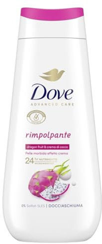 Dove Docciaschiuma Dragon Fruit & Coconut, Bagnodoccia Idratante, Formula Delicata al 94% Biodegradabile, con Agenti Idratanti Vegetali, Senza Solfati SLES, Bagnodoccia Uomo e Donna, 6 Pezzi da 225 ml