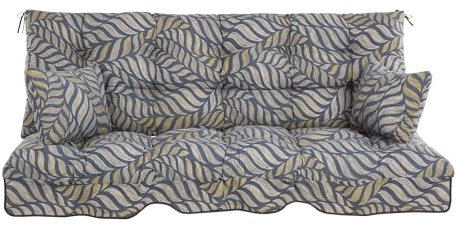 PATIO Hollywoodschaukel Auflage 175x50 cm Ravenna Sitzpolster mit Rückenlehne für Gartenbank Seitenkissen Schnüre