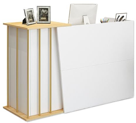 XNKLPY Receptiondisk Med 2 Lådor, Kassadisk För Frisörsalong, Butiksdisk Mottagningsdisk Med 4 Förvaringsutrymmen För Kassa Och Detaljhandel, Klinik A 120cm