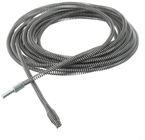 Herramienta de dragado de tuberías de 5 metros para taladro eléctrico con limpiador de drenaje de resorte para baño, cocina, tubos de alcantarillado, cabeza de resorte flexible, alambre de acero al