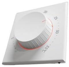 Jadeshay Termostato Ambiente Mécaniques pour Électriques Chauffage au sol 16A Mechanical Thermostat Régulateur de Température avec Sonde Intégrée Bouton 0-35 °C Blanc