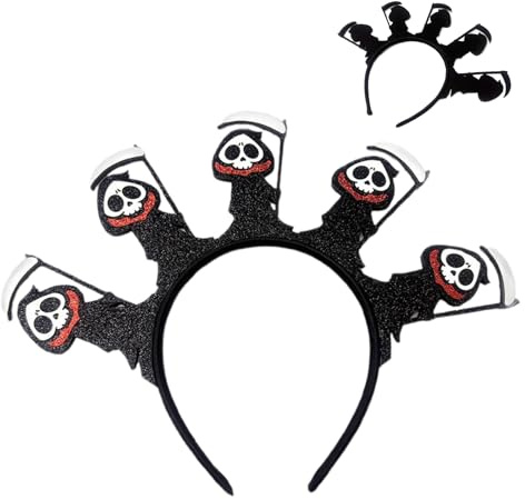 Halloween Huvudband | Spöklika Huvudband Med Spökdesign,Glittrande Paljetthårband Unisex Fotoaccessoar till Jul Fest Semester