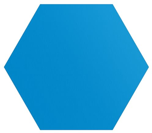 DEQORI Papier peint mural autocollant hexagonal 150 x 130 cm - Couleur unie - Bleu moyen - Toile textile - Amovible, décoratif et indéformable - Pour salon, bureau, couloir ou chambre d'enfant