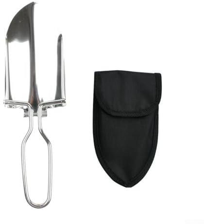 Honseadek Pala plegable portátil de acero inoxidable para camping, herramienta de pala de jardín