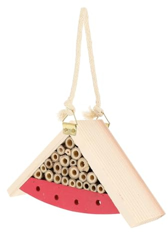 BESPORTBLE Wooden Bee House Insect Cabin Decorative Hanging Shelter for Ladybugs for Garden Solitary Bee House
