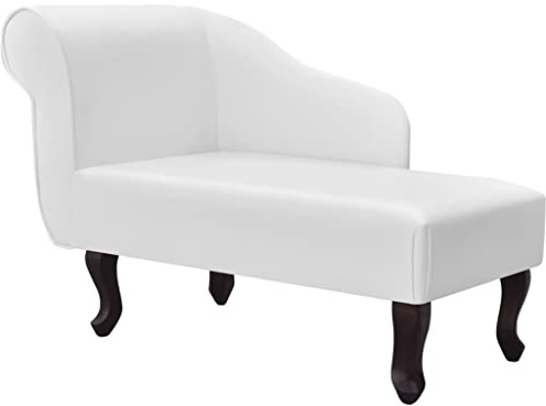 Nqyjm Diwan-Stuhl aus Kunstleder, weiß, Chaiselongue, gepolstert, Wohnzimmersofa