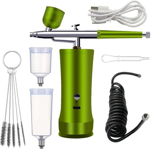 Pistola a spruzzo ad aria, ricaricabile, senza fili, ad alta pressione, con impostazioni regolabili, capacità 20 CC e 40 cc, tazze per nail art, trucco, pittura, decorazione torte