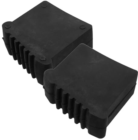 Tapas de Pie de Escalera de Goma Negro 2piezas Antideslizante | Tacos Escalera Aluminio, Protección y Absorción de Golpes, para Hogar y Oficina