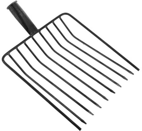 SUPVOX Testa Forca da Giardinaggio in Acciaio Resistente, Forcone da Giardino per Diserbare e Lavorare Terreno, Utensile Manuale Leggero e Facile da Pulire per Cura Prato e Orto