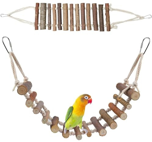 Trespolo Per Pappagalli, Posatoio Per Pappagalli, Gabbia Giochi Per Pappagalli, Scala Per Uccelli In Legno Naturale, Larghezza 8cm, Accessori Per Gabbie Di Parrocchetti E Calopsitte