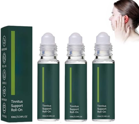 Tinnitus Support Roll-On, vegetabilisk formel, för huvudvärk, öronvärk och öronljud, 10 ml (3)