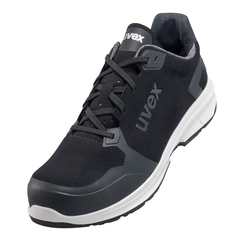 Uvex 1 Sport - Chaussures de Travail pour Hommes S3 SRC ESD - Baskets Légères de Sécurité avec Embout - Velours - Noir