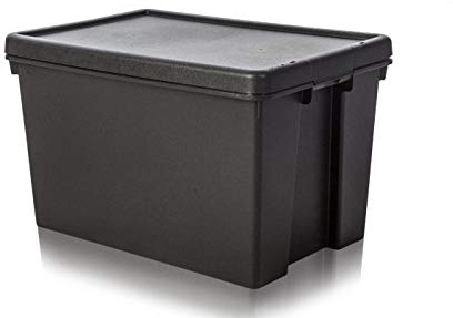 Wham Bam Heavy Duty Recycling Box - 62 Liter mit Deckel - 59,5 x 40 x 37 cm - schwarz