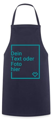 Personalisierte Kochschürze Mit Foto, Name Oder Text Aus Baumwolle | Robuste Schürze aus 100% Baumwolle mit 240 g/m² und Tunnelzugband an Nacken und Hüfte.