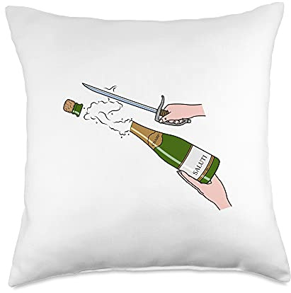 Opening champagne with the saber - Champ Saluti high art Throw Pillow