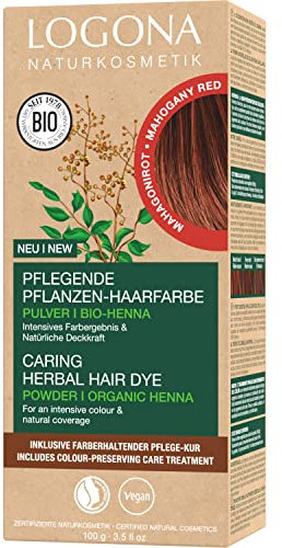 Colorante vegetal Caoba Logona (mahogany red) 100 g + 15 ml