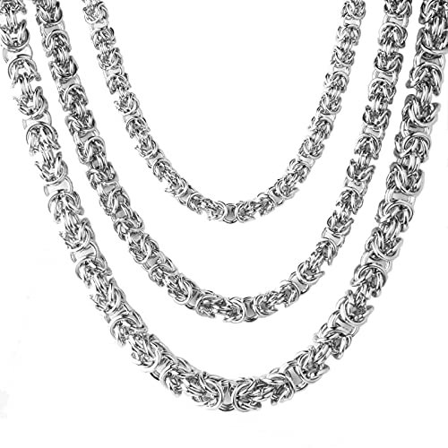 Beydodo Kette Edelstahl ohne Anhänger, Königskette 10MM Breit Halskette Herren Silber Freundschaftskette Hip Hop Kette 60CM