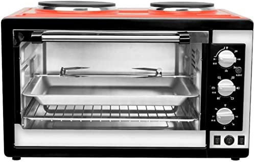 Forno da 38 litri, con piano cottura e grill Forno elettrico da 2000 W con doppia piastra riscaldante Timer da 60 minuti 6 funzioni preimpostate per cuocere al forno Cottura alla griglia Arrosto Vita