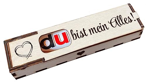 Duplo Holzbox mit Schokoriegel Geschenkbox mit Gravur Spruch Du bist mein Alles! Geschenkidee