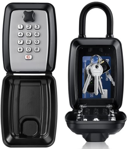 balala 12-Stellige Schlüsselbox Grau - wasserdichte Schlüsselaufbewahrung für Haus, mit BüGe Wandmontage & HäNgend, Schule & Hotel mit Großer Kapazität (Robustes Außengehäuse)