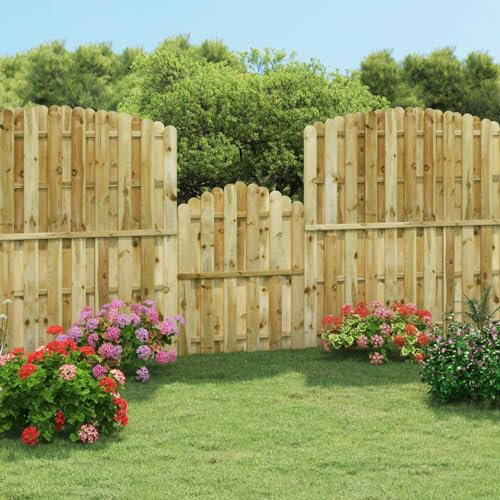 ZEYUAN Portail de Jardin Bois de pin imprégné 100x125 cm,Barriere Poele A Bois,Cloture Bois