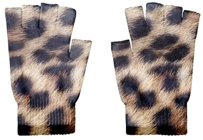 Fingerlose Handschuhe Für Damen, Thermo-Handschuhe, Leopardenmuster, Modisch, Elastisch, Fünf-Finger-Handschuhe, Herren-Outdoor-Handschuhe, Fingerlose Party-Handschuhe Für Arbeit, Outdoor-Geschenk
