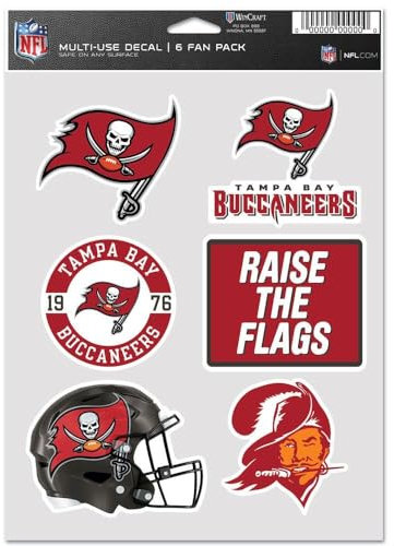 Wincraft NFL Aufkleber Multi-Use 6er Set 19x14cm Tampa Bay Buccaneers